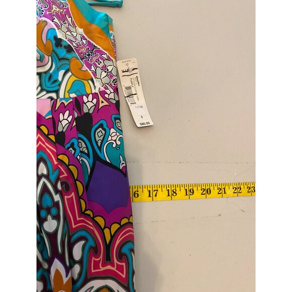 NWT Mixit Multi-Color Sleeveless Dress Vibrant Print Adjustable Straps Size 6 - Picture 9 of 10